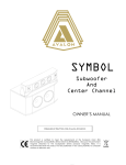 Avalon Acoustics Symbol AVALON SYMBOL Subwoofer And Center Channel Owner`s manual