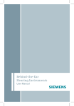 Siemens CENTRA Behind-the-Ear System User manual