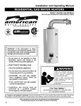 American Water Heater Residential Gas Water Heater Instruction manual