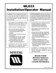 Maytag MLG33 Installation manual