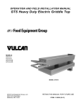 Vulcan-Hart GTS12-1 Operation and Installation manual