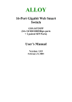 Alloy 16-PORT GIGABIT WEB SMART SWITCH GSS-16T2SFP User`s manual