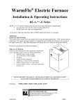 WarmFlo HE-A-**-21 Series Operating instructions