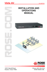 Rose electronics VISTA DVI Instruction manual