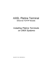 Axel AX3000 Platine Terminal Ethernet TCP/IP 65E User`s guide