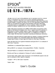 Epson 570e - LQ B/W Dot-matrix Printer User`s guide