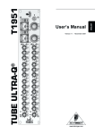 Behringer TUBE ULTRA-QT1951 User`s manual