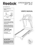 Reebok Crosswalk Rt 5.0 Treadmill User`s manual