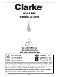 Clarke D14 Operator`s manual