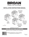 Broan Fresh Air System ERV90HCT Technical data