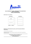 Avanti BCA5105SG Instruction manual