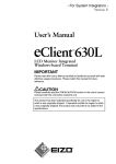 Eizo eClient 630L User`s manual