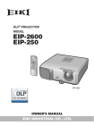 Eiki EIP-250 Owner`s manual