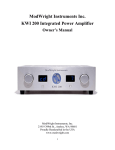 ModWright Instruments KWI 200 Owner`s manual