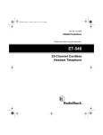 Radio Shack ET-548 Owner`s manual