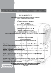 DeLonghi Dehumidifier Owner`s manual