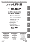 Alpine C701 - RUX Car Audio System Remote Control Unit Owner`s manual