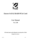 Encore SATA2 RAID PCIE CARD VER. 2.00 User manual