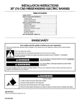 installation instructions 30" (76 cm) freestanding electric ranges