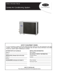 Carrier Air Conditioner Owner`s manual