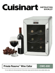 Cuisinart CWC-600 - Countertop Wine Cellar Operating instructions