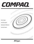 Compaq MV 540 User`s guide