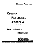 Audio Design Associates Cinema Reference Mach II PTM-8150 Installation manual