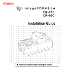 Canon IMAGEFORMULA CR-190I M111021 Installation guide