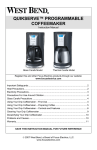 West Bend QUIKSERVE Instruction manual