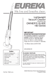 Lightweight Vacuum Cleaner OWNERʼS GUIDE 160 Series