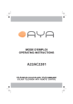AYA A22AC2201 Operating instructions