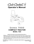 Cub Cadet 7254 Operator`s manual