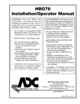 ADC HBG76 Installation manual