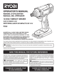 Ryobi P232 Operator`s manual