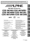Alpine CDE 9872 - Radio / CD Owner`s manual