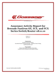 Assurance Activity Report for Brocade FastIron SX, ICX, and FCX