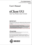 Eizo eClient SX1 User`s manual