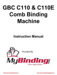 My Binding GBCC110E Instruction manual