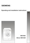 Siemens Silver WD7205 User manual