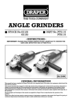 Draper Angle Grinders Owner`s manual