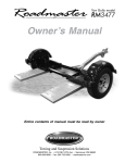 Roadmaster RM3477 Owner`s manual