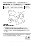 Mr. Heater HS175KT Operating instructions