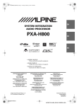 Alpine PXA-H800 Owner`s manual