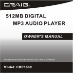 Craig CMP168C Owner`s manual