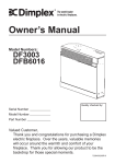 Dimplex SF3003 Owner`s manual