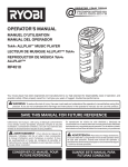 Ryobi RP4510 Operator`s manual