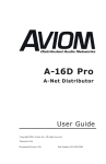 Aviom A-16D A-Net User guide