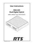 RTS SSA-424A User manual