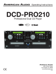 American Audio DCD-PRO250 Operating instructions