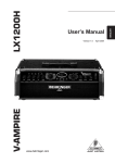 Behringer V-AMPIRE LX1200H User`s manual